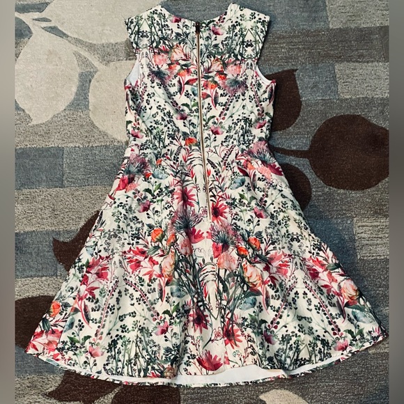 Ted Baker Gaea Bouquet Fit & Flare Sleeveless Floral Mini Dress. CL3 - Picture 3 of 11